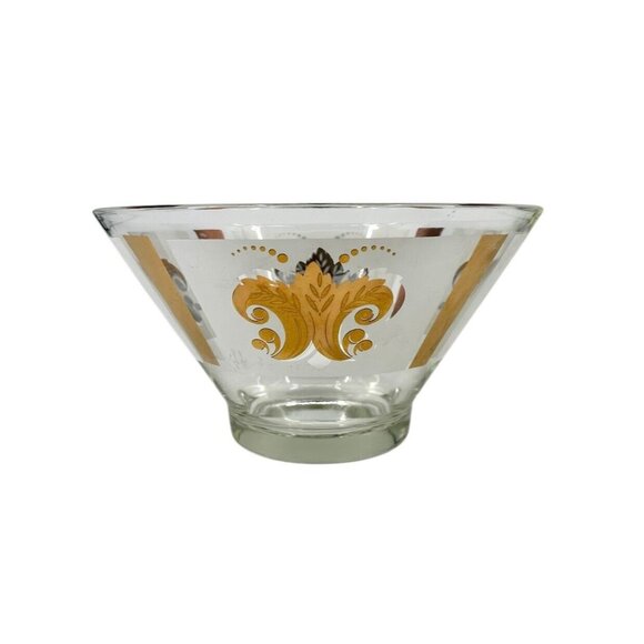 Anchor Hocking Fleur De Lis Large Serving Bowl With Gold Leaf Gold *See - Picture 11 of 12